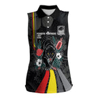 Penrith Panthers 60th Anniversary Custom Women Sleeveless Polo Shirt Native Australian Protea And Hibiscus Tropical Floral