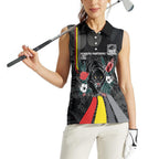 Penrith Panthers 60th Anniversary Custom Women Sleeveless Polo Shirt Native Australian Protea And Hibiscus Tropical Floral