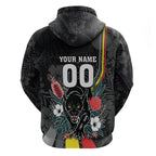 Penrith Panthers 60th Anniversary Custom Zip Hoodie Native Australian Protea And Hibiscus Tropical Floral