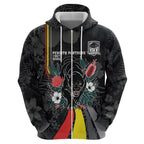 Penrith Panthers 60th Anniversary Custom Zip Hoodie Native Australian Protea And Hibiscus Tropical Floral