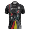 Penrith Panthers 60th Anniversary Custom Zipper Polo Shirt Native Australian Protea And Hibiscus Tropical Floral