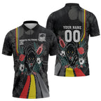Penrith Panthers 60th Anniversary Custom Zipper Polo Shirt Native Australian Protea And Hibiscus Tropical Floral