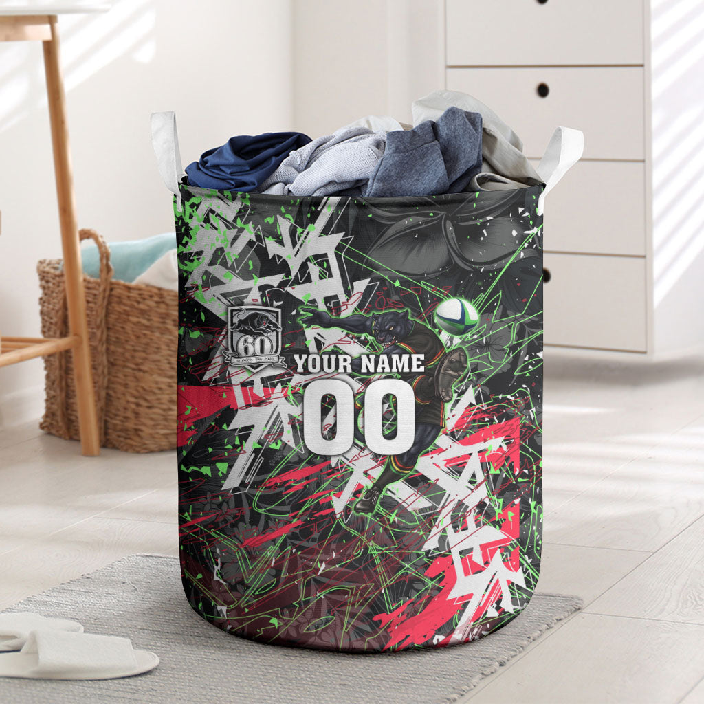 Personalised Penrith Panthers 60th Anniversary Laundry Basket Abstract Graffiti - Dynamic Mascot Illustration 2026