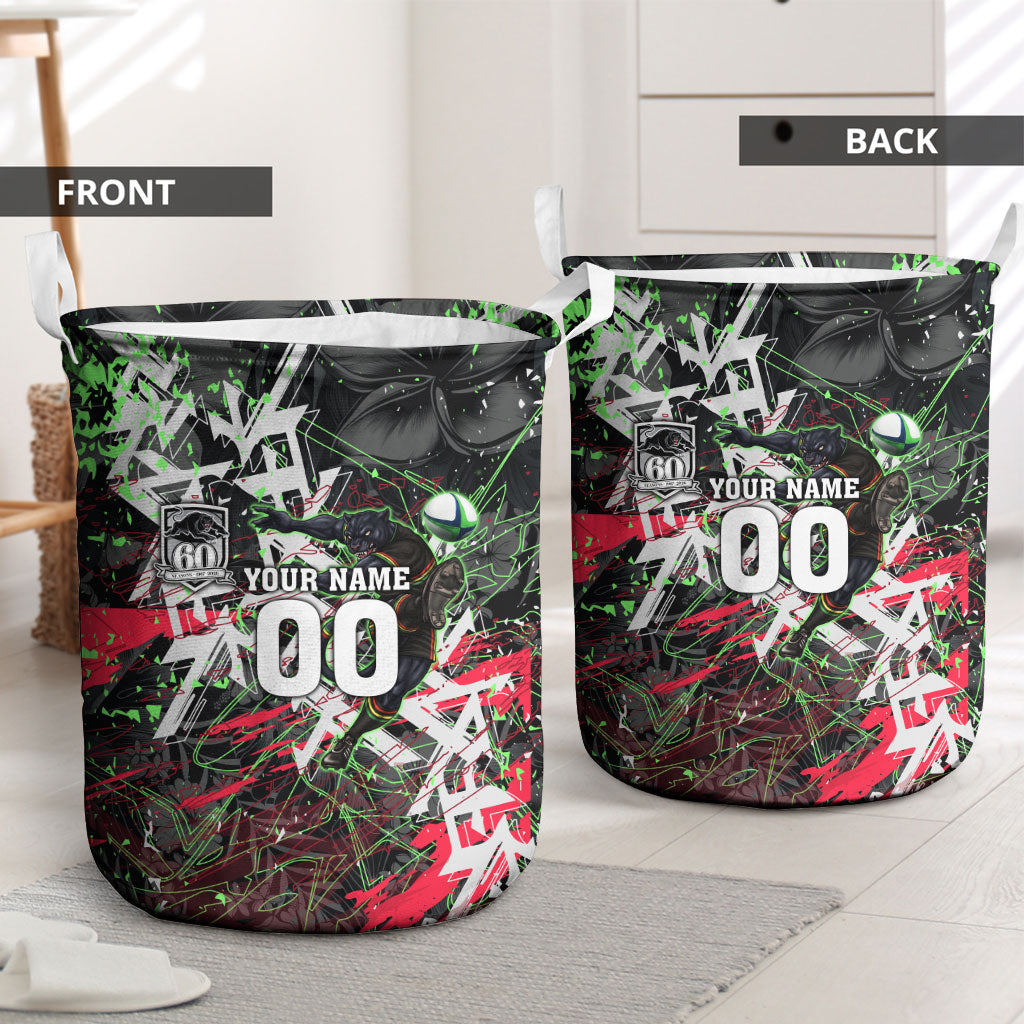 Personalised Penrith Panthers 60th Anniversary Laundry Basket Abstract Graffiti - Dynamic Mascot Illustration 2026