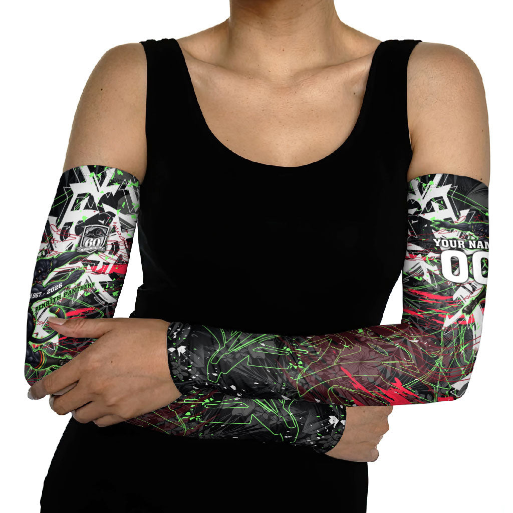 Personalised Penrith Panthers 60th Anniversary Arm Sleeves Abstract Graffiti - Dynamic Mascot Illustration 2026