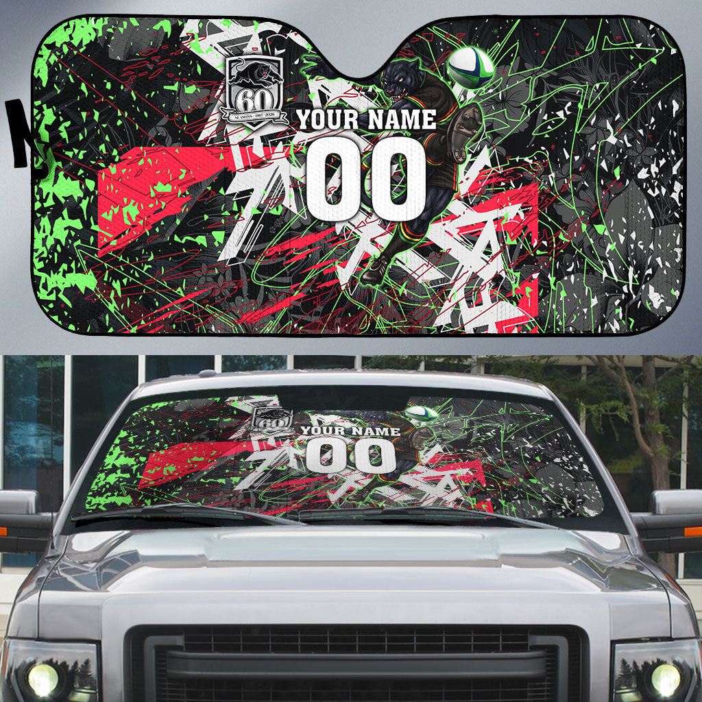 Personalised Penrith Panthers 60th Anniversary Auto Sun Shade Abstract Graffiti - Dynamic Mascot Illustration 2026