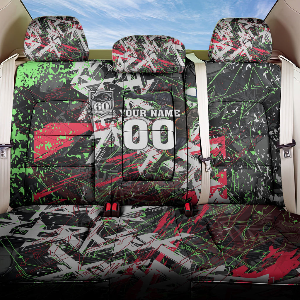 Personalised Penrith Panthers 60th Anniversary Back Car Seat Cover Abstract Graffiti - Dynamic Mascot Illustration 2026