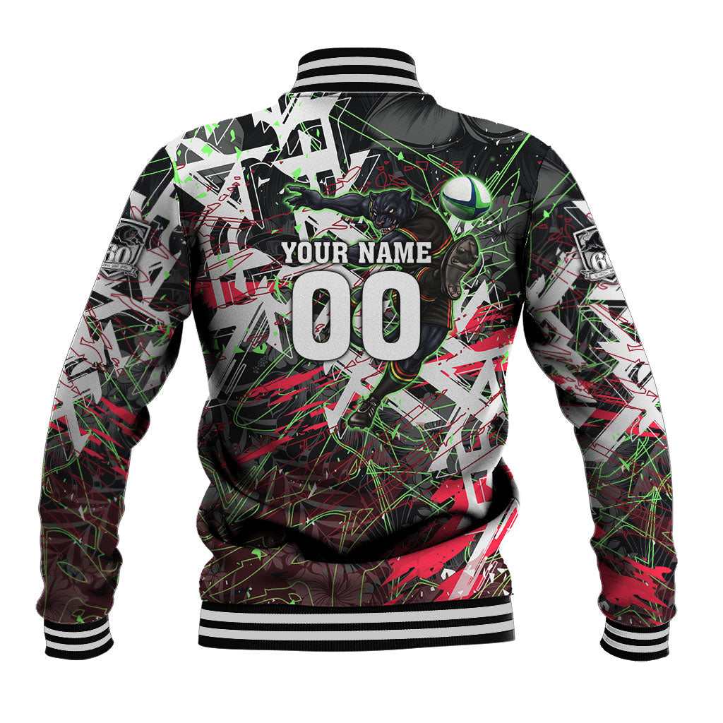 Personalised Penrith Panthers 60th Anniversary Baseball Jacket Abstract Graffiti - Dynamic Mascot Illustration 2026