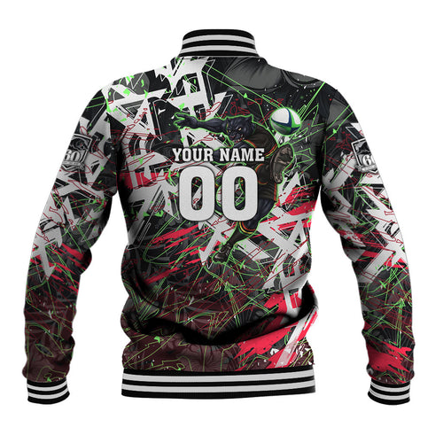Personalised Penrith Panthers 60th Anniversary Baseball Jacket Abstract Graffiti - Dynamic Mascot Illustration 2026