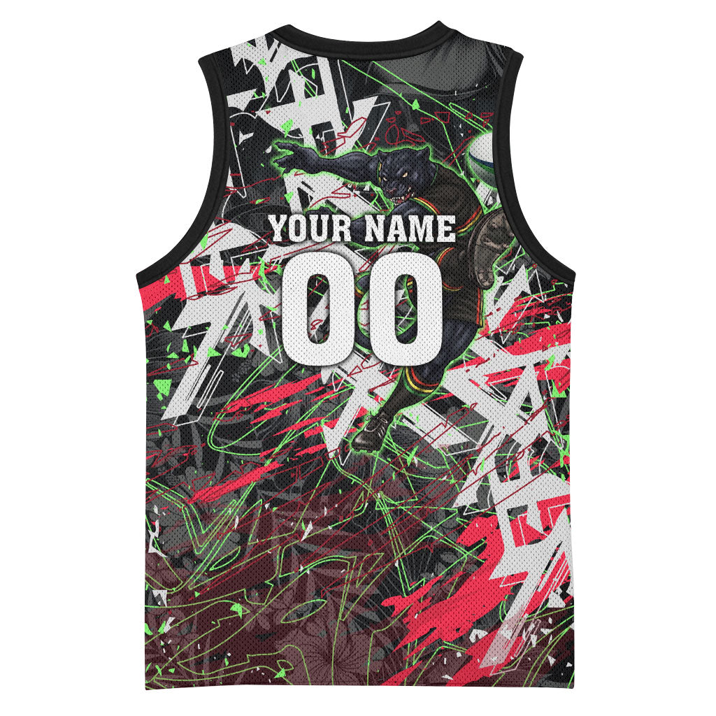 Personalised Penrith Panthers 60th Anniversary Basketball Jersey Abstract Graffiti - Dynamic Mascot Illustration 2026
