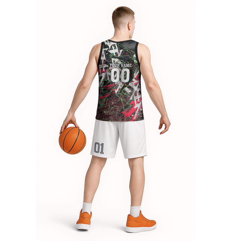 Personalised Penrith Panthers 60th Anniversary Basketball Jersey Abstract Graffiti - Dynamic Mascot Illustration 2026