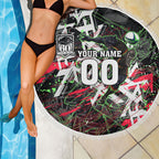 Personalised Penrith Panthers 60th Anniversary Beach Blanket Abstract Graffiti - Dynamic Mascot Illustration 2026