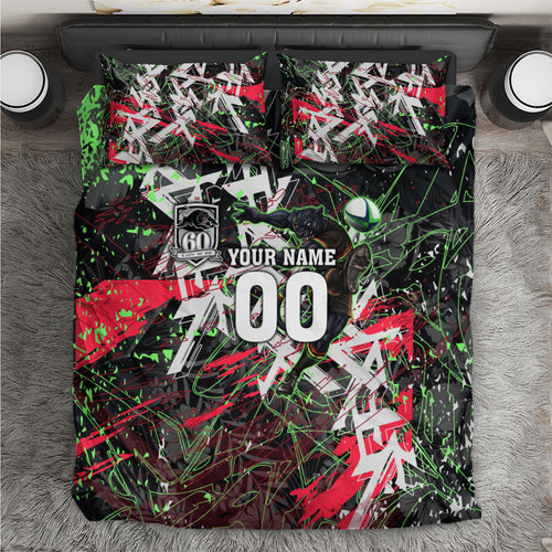 Personalised Penrith Panthers 60th Anniversary Bedding Set Abstract Graffiti - Dynamic Mascot Illustration 2026