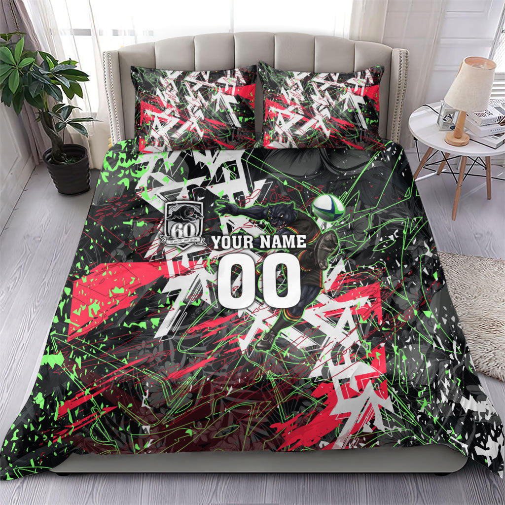Personalised Penrith Panthers 60th Anniversary Bedding Set Abstract Graffiti - Dynamic Mascot Illustration 2026