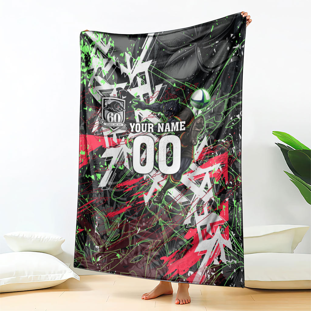 Personalised Penrith Panthers 60th Anniversary Blanket Abstract Graffiti - Dynamic Mascot Illustration 2026