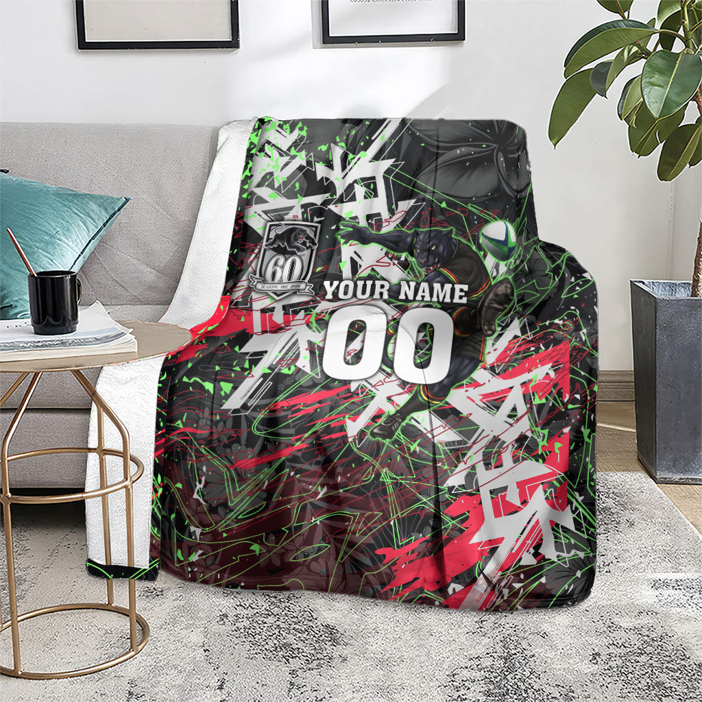 Personalised Penrith Panthers 60th Anniversary Blanket Abstract Graffiti - Dynamic Mascot Illustration 2026