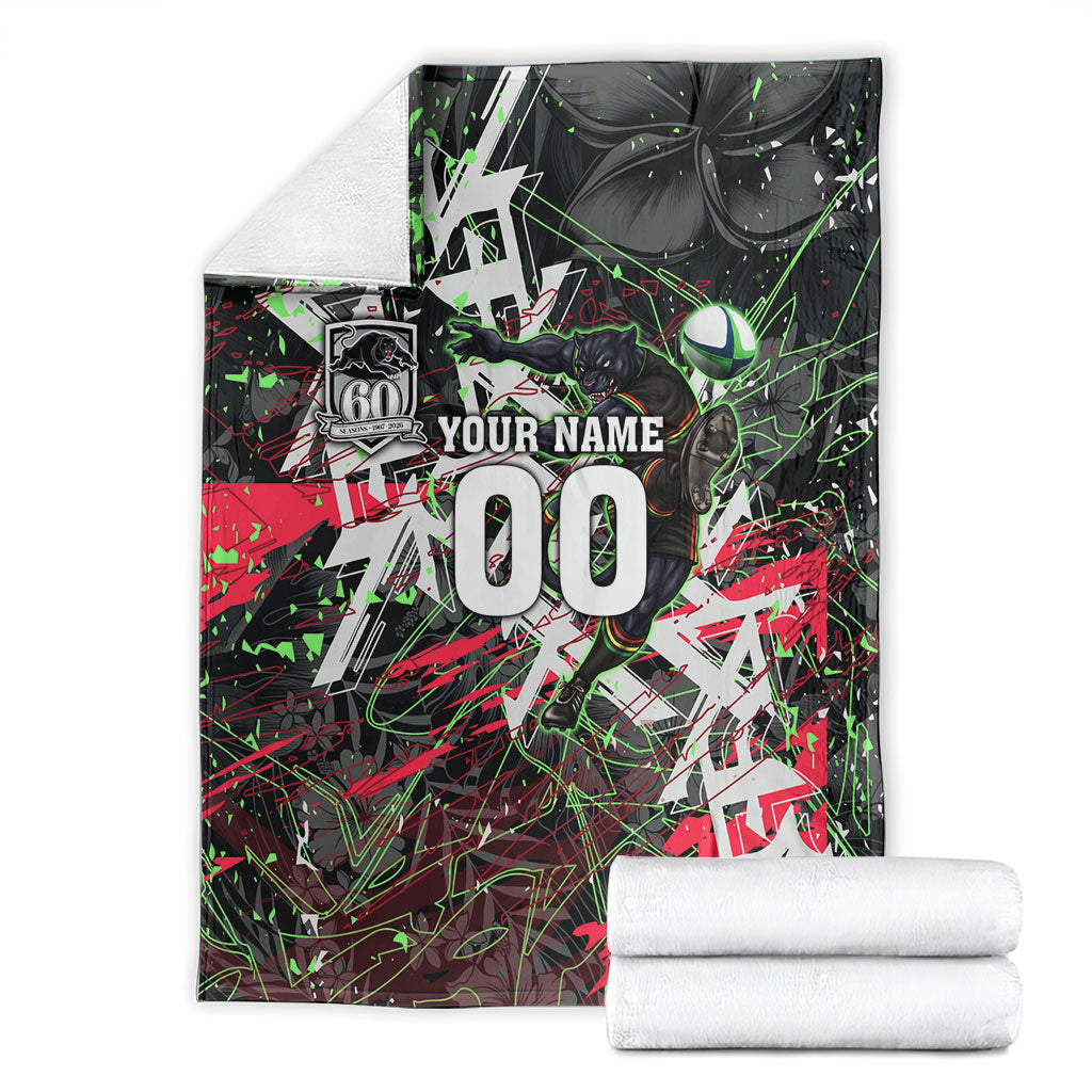 Personalised Penrith Panthers 60th Anniversary Blanket Abstract Graffiti - Dynamic Mascot Illustration 2026