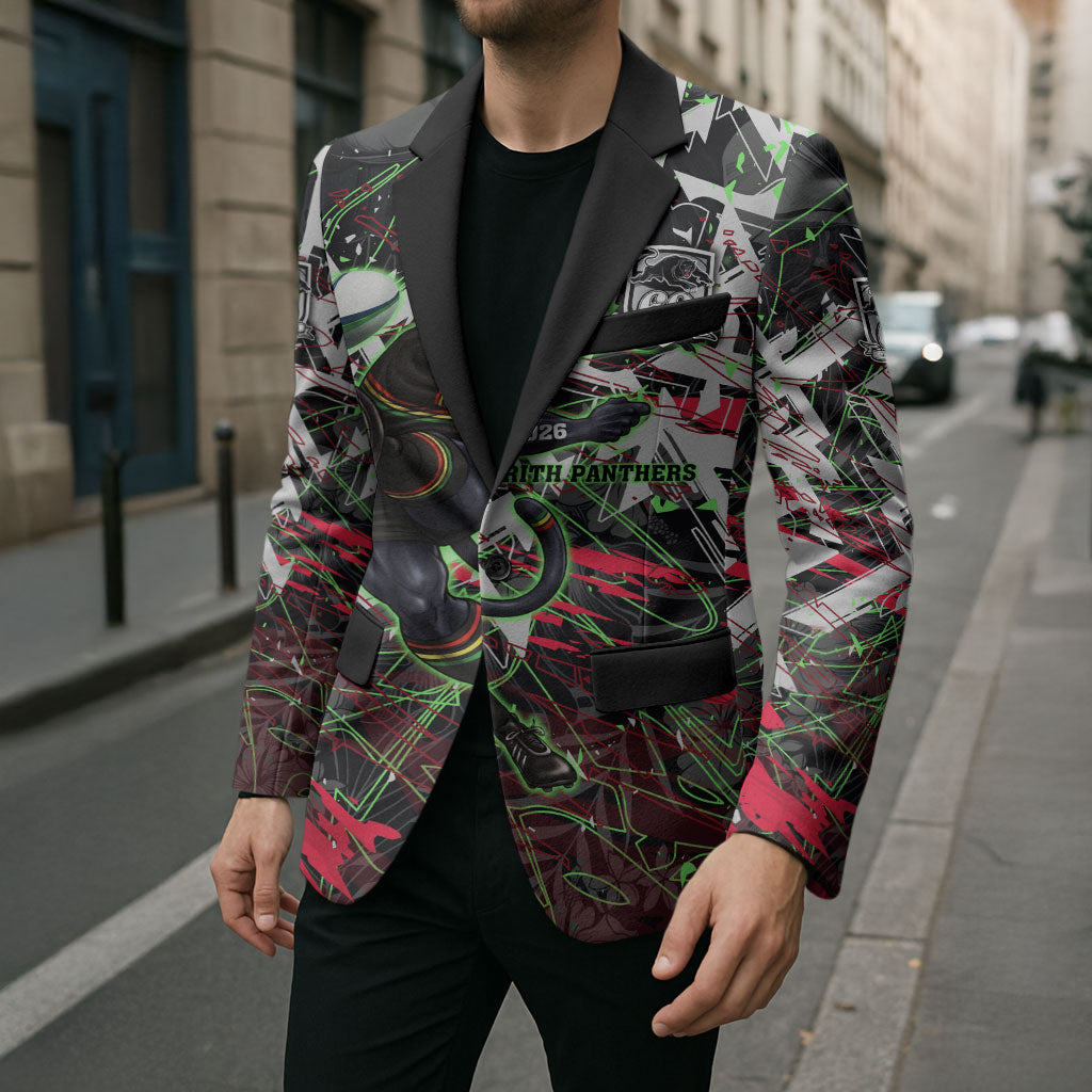 Personalised Penrith Panthers 60th Anniversary Blazer Abstract Graffiti - Dynamic Mascot Illustration 2026