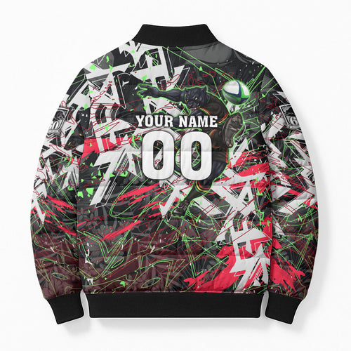 Personalised Penrith Panthers 60th Anniversary Bomber Puffer Jacket Abstract Graffiti - Dynamic Mascot Illustration 2026