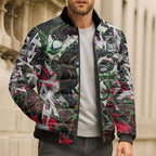 Personalised Penrith Panthers 60th Anniversary Bomber Puffer Jacket Abstract Graffiti - Dynamic Mascot Illustration 2026