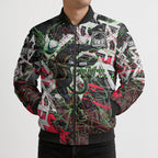 Personalised Penrith Panthers 60th Anniversary Bomber Puffer Jacket Abstract Graffiti - Dynamic Mascot Illustration 2026