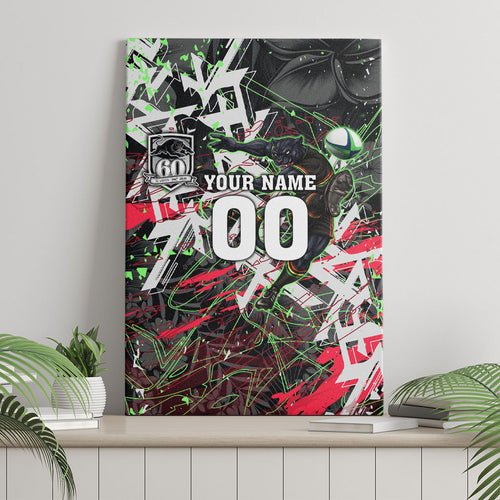 Personalised Penrith Panthers 60th Anniversary Canvas Wall Art Abstract Graffiti - Dynamic Mascot Illustration 2026