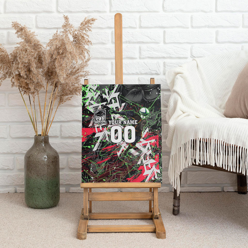 Personalised Penrith Panthers 60th Anniversary Canvas Wall Art Abstract Graffiti - Dynamic Mascot Illustration 2026