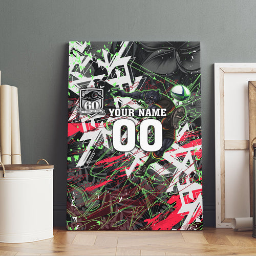 Personalised Penrith Panthers 60th Anniversary Canvas Wall Art Abstract Graffiti - Dynamic Mascot Illustration 2026