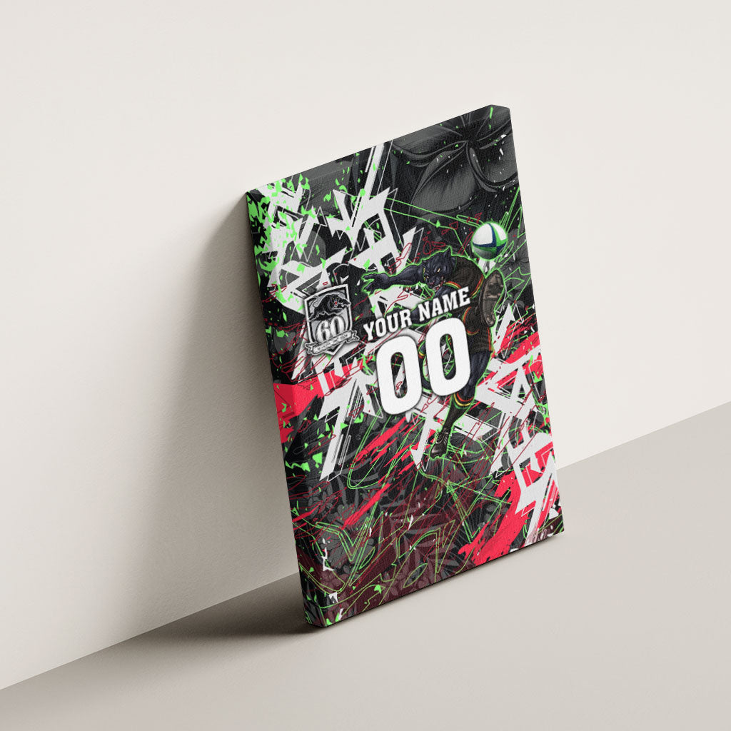 Personalised Penrith Panthers 60th Anniversary Canvas Wall Art Abstract Graffiti - Dynamic Mascot Illustration 2026