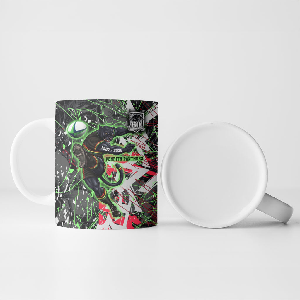 Personalised Penrith Panthers 60th Anniversary Ceramic Mug Abstract Graffiti - Dynamic Mascot Illustration 2026