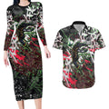 Personalised Penrith Panthers 60th Anniversary Couples Matching Long Sleeve Bodycon Dress and Hawaiian Shirt Abstract Graffiti - Dynamic Mascot Illustration 2026