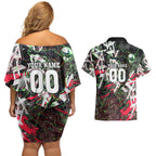 Personalised Penrith Panthers 60th Anniversary Couples Matching Off Shoulder Short Dress and Hawaiian Shirt Abstract Graffiti - Dynamic Mascot Illustration 2026