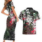 Personalised Penrith Panthers 60th Anniversary Couples Matching Short Sleeve Bodycon Dress and Hawaiian Shirt Abstract Graffiti - Dynamic Mascot Illustration 2026