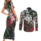 Personalised Penrith Panthers 60th Anniversary Couples Matching Short Sleeve Bodycon Dress and Long Sleeve Button Shirt Abstract Graffiti - Dynamic Mascot Illustration 2026