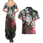 Personalised Penrith Panthers 60th Anniversary Couples Matching Summer Maxi Dress and Hawaiian Shirt Abstract Graffiti - Dynamic Mascot Illustration 2026
