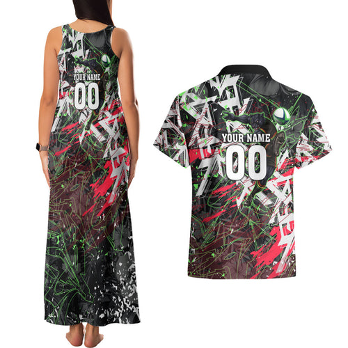 Personalised Penrith Panthers 60th Anniversary Couples Matching Tank Maxi Dress and Hawaiian Shirt Abstract Graffiti - Dynamic Mascot Illustration 2026