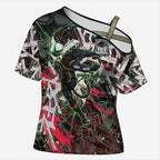 Personalised Penrith Panthers 60th Anniversary Cross Shoulder Shirt Abstract Graffiti - Dynamic Mascot Illustration 2026