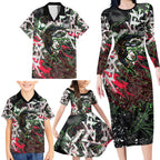 Personalised Penrith Panthers 60th Anniversary Family Matching Long Sleeve Bodycon Dress and Hawaiian Shirt Abstract Graffiti - Dynamic Mascot Illustration 2026
