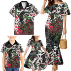 Personalised Penrith Panthers 60th Anniversary Family Matching Mermaid Dress and Hawaiian Shirt Abstract Graffiti - Dynamic Mascot Illustration 2026