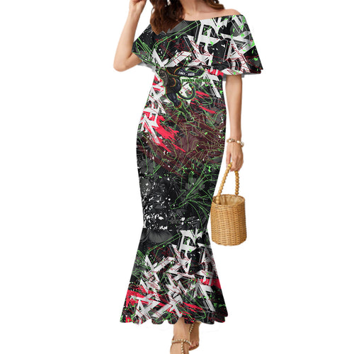Personalised Penrith Panthers 60th Anniversary Family Matching Mermaid Dress and Hawaiian Shirt Abstract Graffiti - Dynamic Mascot Illustration 2026