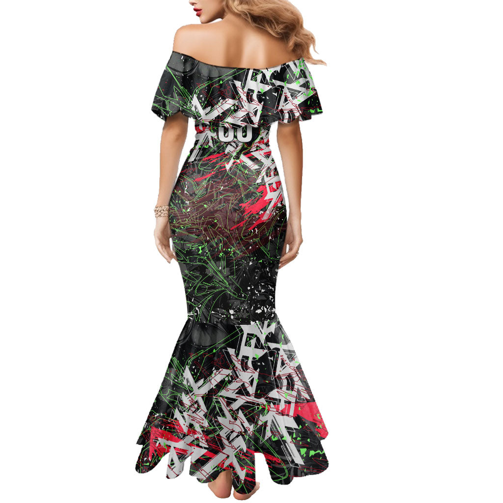 Personalised Penrith Panthers 60th Anniversary Family Matching Mermaid Dress and Hawaiian Shirt Abstract Graffiti - Dynamic Mascot Illustration 2026