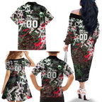 Personalised Penrith Panthers 60th Anniversary Family Matching Off The Shoulder Long Sleeve Dress and Hawaiian Shirt Abstract Graffiti - Dynamic Mascot Illustration 2026
