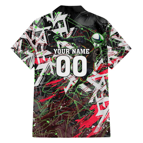 Personalised Penrith Panthers 60th Anniversary Family Matching Off The Shoulder Long Sleeve Dress and Hawaiian Shirt Abstract Graffiti - Dynamic Mascot Illustration 2026