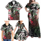 Personalised Penrith Panthers 60th Anniversary Family Matching Off Shoulder Maxi Dress and Hawaiian Shirt Abstract Graffiti - Dynamic Mascot Illustration 2026