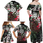Personalised Penrith Panthers 60th Anniversary Family Matching Off Shoulder Maxi Dress and Hawaiian Shirt Abstract Graffiti - Dynamic Mascot Illustration 2026
