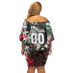 Personalised Penrith Panthers 60th Anniversary Family Matching Off Shoulder Short Dress and Hawaiian Shirt Abstract Graffiti - Dynamic Mascot Illustration 2026