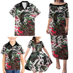Personalised Penrith Panthers 60th Anniversary Family Matching Puletasi and Hawaiian Shirt Abstract Graffiti - Dynamic Mascot Illustration 2026