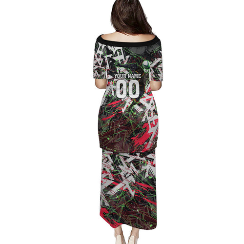 Personalised Penrith Panthers 60th Anniversary Family Matching Puletasi and Hawaiian Shirt Abstract Graffiti - Dynamic Mascot Illustration 2026