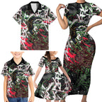 Personalised Penrith Panthers 60th Anniversary Family Matching Short Sleeve Bodycon Dress and Hawaiian Shirt Abstract Graffiti - Dynamic Mascot Illustration 2026