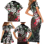 Personalised Penrith Panthers 60th Anniversary Family Matching Short Sleeve Bodycon Dress and Hawaiian Shirt Abstract Graffiti - Dynamic Mascot Illustration 2026